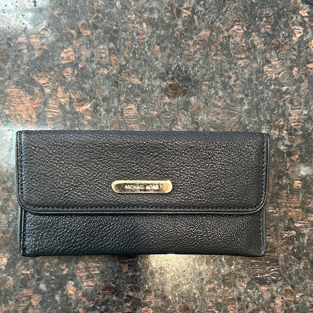 Michael Kors Black Textured Key & Card Holder